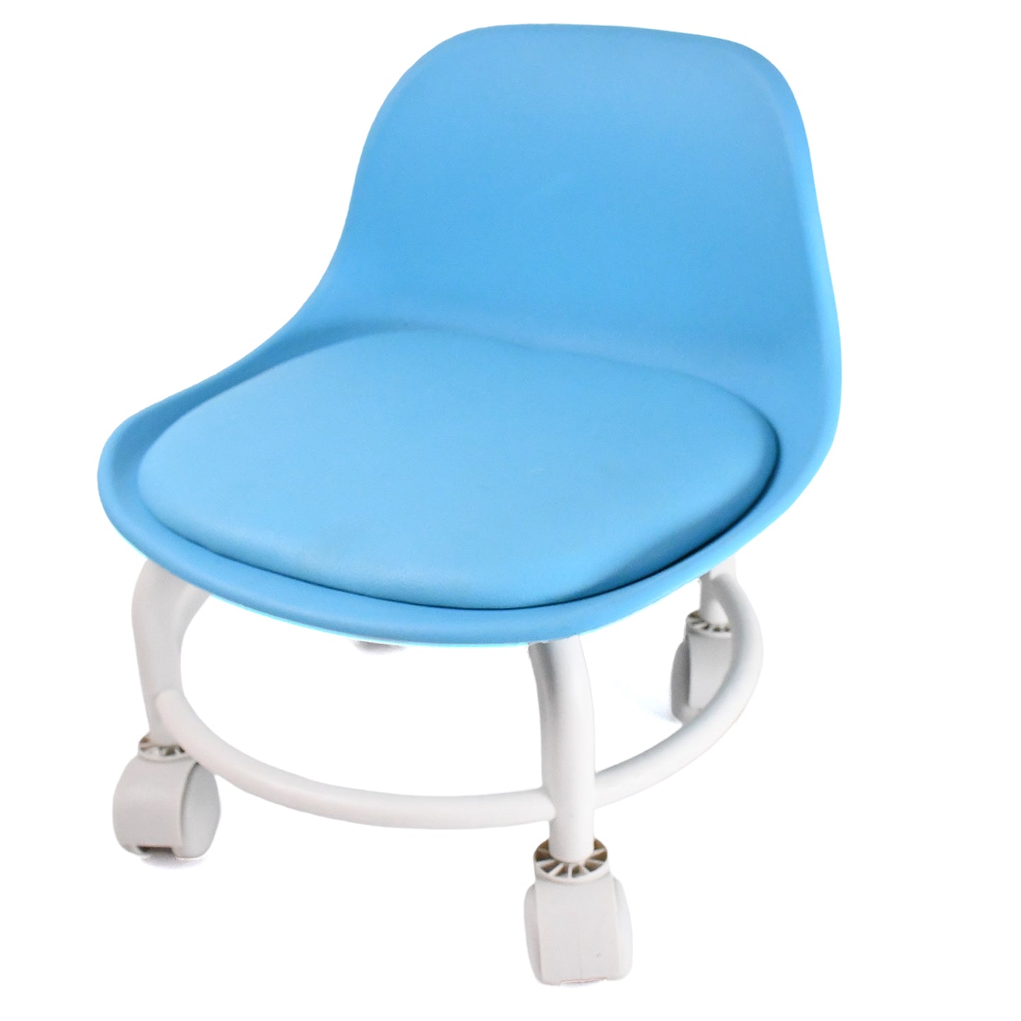 Plastic Low Round Rolling Stool With Wheels Pedicure Stool (1 Pc  Mix Color)