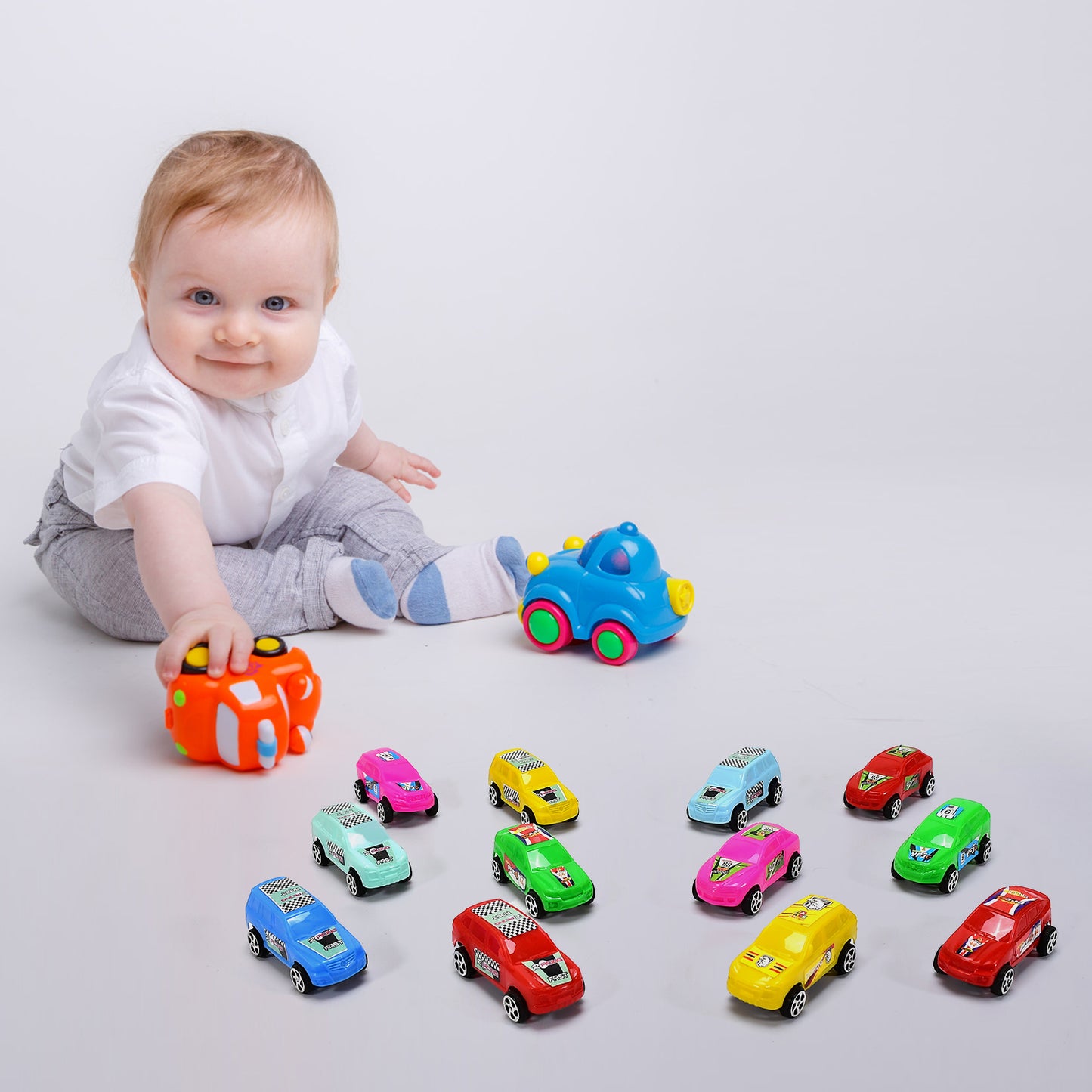 4453 Super City Car Racer Toy For Boys And Girls Pull Push Vehicle Car (Set Of 12pcs)  (Multicolor)